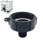 1 tk Ibc veepaaki v&auml;hendav adapter Vastupidav S60 peenkeermega kuni 2''Nps 3/4'' peene keermega aiavooliku pistiku adapter must