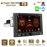 7-tolline Androidi autoraadio Peugeot 3008 5008 2010-2016 jaoks Auto Multimeedia Stereo Navigatsioon 2+32 GB 2+32GB