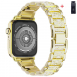 Naiste rihm Apple Watchi rihma jaoks 44 mm 40 mm 49 mm 45 mm 41 mm 42 mm 45 mm Teemantk&auml;ev&otilde;ru korrea iWatch Series Ultra 8 SE 7 6 5 4 3 38mm-40mm-41mm kuld