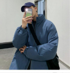 Meeste 2023 Korea stiili trend puuvillase polsterdusega talvejope - Paks ja hubane unisex puhvjope M tumesinine v&auml;rv