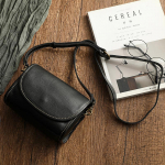Johnature Ehtne Nahk Retro V&auml;ike Kott Naistele Pehme Ehtne Lehma Nahk Lihtne &Uuml;hev&auml;rviline &Otilde;la- ja Crossbody Kotid must