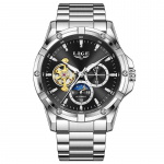 LIGE Uued Tourbillon Automaatsed Kellad Meestele Moodne &Auml;rikell Meeste Luksuslik Spordi Veekindel Meeste Mehaaniline Kell must
