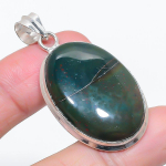 Natural Bloodstone Gemstone 925 Sterling Silver Jewelry Pendant 2.01 q2r12
