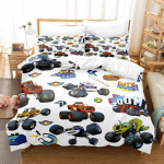 Uus Blaze Multikate Monster Masinad Voodipesukomplekt, Tekikott Voodikomplekt Tekikate Padjap&uuml;&uuml;r, Kuningas Kuninganna &Uuml;heinimese Suurus Poistele T&uuml;drukutele T&auml;iskasvanutele 140x200cm 3pcs