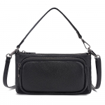 Zency naiste minimalistlik &otilde;lakott crossbody mitme taskuga nahast k&auml;ekott must
