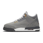 Air Jordan 3 Retro GS Cool Grey 2021 Laste tossud H&otilde;bedane Hele-Grafiit Apelsinikoor 398614-012 37.5