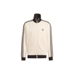 Adidas Originals Retro Seeria Trefoil Logo Tikitud Triip Seisukrae Jakk Meeste Jakid Kreemjasvalge HR3307 XS