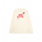 Nike SB-logoprinteriga soonikkoes kaelusega pikkade varrukatega T-s&auml;rk meeste topid kookospiima FQ7682-113 XL