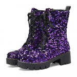 Roosad s&auml;delevad Briti Naiste Platvormkingad Kuldse litritega Kangas K&otilde;rge Paks Konts &Uuml;mar Nina Paeladega Daamide Platvorm Kingad 36 lilla