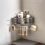 Alumiiniumist vannitoariiul nurk statiivi nagid drenaažirest k&auml;ter&auml;tikuhoidja seinakinnitus &scaron;ampoon pudeli riiul hoiustamiskonks