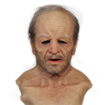 Simulatsioonist lateksist pea kate Vana mees Vanaisa Cosplay Halloweeni peakate Rekvisiit Mask