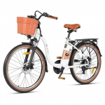 V&eacute;lo &eacute;lectrique - DYU C6 Pro - Moteur 500W - Batterie 36V 15.6Ah - Autonomie 72 km - Pouces 26'' - Blanc valge