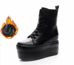 S&uuml;gis Ehtsast Nahast 10CM &Uuml;lipaks Tald Platvorm Kiil Peidetud Kontsaga Saapad Kingad T&otilde;mblukuga Talvesaapad Pahkluuni Soojad Saapad 36