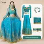 Printsess Jasmiini kost&uuml;&uuml;m naistele - Eksootiline India tantsu ja k&otilde;hutantsu riietus Large