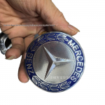 Mercedes-Benz 75mm ujuvvelje rummu korgi embleem E-klassile, C-klassile, A-klassile, GLS-ile, ML-ile. Mercedes Light Blue 75MM (Set of 4)