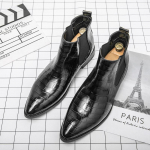 2024 S&uuml;gis Meeste Pahkluusaapad Suur Suurus 46 Meeste Pidulikud Saapad Terava Ninaga Vabaaja Nahkkingad K&otilde;rge Kvaliteediga Meeste Chelsea Saapad Kauboi 46 must