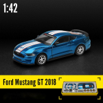 1/42 Scale 2018 Ford Mustang GT Super Racing koost m&auml;nguautode sulamist survevalu metallist kollektsiooni kinkem&auml;nguasjad kastiga 1/42-Size:11.2*4.5*3.2cm