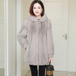 Naiste paks soe &uuml;ler&otilde;ivas kapuutsiga keskmise pikkusega kunstkarusnahast mantel Naiste Parka s&uuml;gistalvine imitatsioon naaritsa sametmantel M
