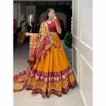 Lehenga Choli Esitleme t&auml;iuslikult segatud Tussari siidist lehengat pidulikuks hooajaks, et lummata teie v&auml;limust FREE SIZE