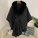 Kevadine Teki Sall Naiste Ehtne Karusnahk Mantel Naiste Keep Poncho Talvine Soe Sall Disainer Paksenev BPashmina Keep Stool Karusnahk Mantlid One Size