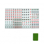 144 tk/komplekt Mahjong Kaasaskantav Meelelahutus Melamiin Peom&auml;ng Hiina Mahjong Siseruumides kasutamiseks roheline