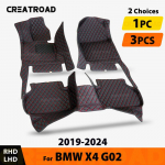Car Floor Mats For BMW X4 G02   2024 auto foot Pads automobile carpet cover interior accessories 1PC-Brown