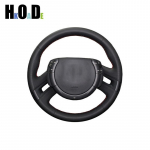 Car Steering Wheel Cover For Citroen C4 Picasso 2007 2008 2009 2010 2011 2012 2013 DIY Hand stitch Black Microfiber leather Red Thread
