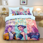 Anime Demon Hunters Zoey Mira Voodipesu Komplekt T&uuml;druku Kingitus Tekikott Lastele Teismelistele T&auml;iskasvanutele &Uuml;he-, Kahe-, King-suuruses EU Single(135*200cm)3pcs
