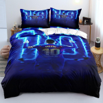 Uus jalgpallit&auml;ht Voodipesukomplekt M-Messi Tekikott Komplekt Padjap&uuml;&uuml;ridega 2/3tk Teismelised Tekikate &Uuml;heinimese Kaheinimese Suur EU Single(135*200cm)3pcs blue