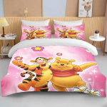 Winnie the Pooh Voodikatted Voodipesu KomplektMultikas Karu Kate Moodne Tr&uuml;kitud 2/3-osaline Komplekt 1 VoodikateS&uuml;nnip&auml;evakingitused EU Single(135*200cm)3pcs