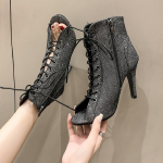 Uued Noble kvaliteetsed suvised naiste sandaalid Moodsad Seksikad k&otilde;rged kontsad, lahtise varba t&otilde;mblukuga Mugavad naiste sisedž&auml;ssitantsukingad 35 hall v&auml;rv