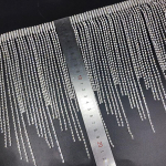 Kivistiku Frill Trimmi Kristall Ebakorrap&auml;rane Tutt Kett Applique Lint K&auml;sit&ouml;&ouml;ks Kleit Teksad R&otilde;ivad DIY Kaunistus Uus 10cm gray