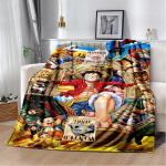 3D One Piece Joonisfilm Anime Flanellitekk Pehme Soe Visketekk Magamistuppa Elutuppa Voodi Telkimine Piknik Kontor Laste Kingitus 130x150cm