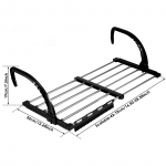 Roostevaba terasest r&otilde;du riidepuu kingariiul kokkupandav 42-72CM pikendatav radiaatori riiete kuivatusriiul piirde riputatav organiseerija