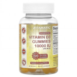 Vitamiin, suhkruvaba D3-vitamiin, naturaalne apelsin, 250 mcg (10 000 R&Uuml;), 120 kummikommi
