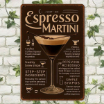 Espresso Martini retsepti m&auml;rk - Vintaažne alumiiniumist kokteilide kaunistus baari ja kodu jaoks