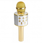 Mikrofon Karaoke bluetooth k&otilde;lar Gold Gold nutitelefonile ja tahvelarvutile kollane