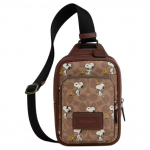 Coach X Peanuts Snoopy Koost&ouml;&ouml; Racer 13 Multikaprint Kaetud L&otilde;uend ja Nahk Mini Rinnakott Meeste kotid Oker CBK47-QBTAM Basic Set (Bag+Dust Bag)