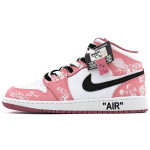 Jordan Air Jordan 1 Slip Resistant Abrasion Resistant Mid top Skateboard Shoes Women's Black Pink DQ8423-616(Team-A) 37.5