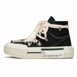 Converse All Star ADCDAVINCI Custom, White Bandage Slip Resistant And Breathable High top Canvas Shoes Unisex Black A04689C(TeamM-) 35