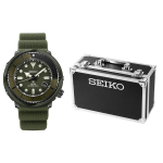 Seiko Classic Canned 200M Veekindel Kvartsliikumisega Silikoonrihmaga K&auml;ekell Meeste kellad Must SNE535P1 Green