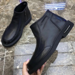 Meeste kingad Uued Ehtsad Nahast Veisenaha Keskmise K&otilde;rgusega Meeste Saapad K&uuml;lgmise T&otilde;mblukuga L&uuml;hikesed Saapad Mitmek&uuml;lgsed K&otilde;rge S&auml;&auml;rega Vabaaja Meeste Kingad 38