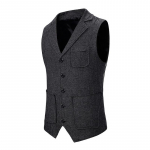 Sarikala Tweed Vest &Uuml;herealine Rev&auml;&auml;riga Vest Meeste &Uuml;likonnajakk R&otilde;ivad Pluss Suurus L must