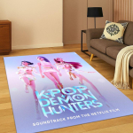 Kpopi deemonik&uuml;tid Rumi Mira Zoey Muusika Joonisfilmivaip Vaip Magamistoa elutoa diivani Kodu kaunistamiseks, libisemiskindel p&otilde;randamatt Kingitus 80x120cm