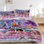 3 tk KPOP Demon Hunters Tekikate komplekt, 1 tekikate + 1/2 padjap&uuml;&uuml;ri (Ilma siseta), Kahekohalise voodi tekikott, Voodipesukomplekt, Voodipesu, Hooajaline 140x200cm gray
