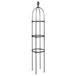 Metallist taimev&otilde;re Aiaobelisk Ronimistaimed Tugiraam Lihtne kokkupanek Vertikaalne puurrest viinapuude ja lilledega ronimiseks. Kunst 32cm Triple Layer gray