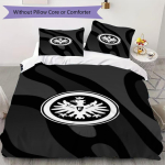Eintracht Frankfurt Mustriga Voodipesu tekkikomplekt teki kate padjap&uuml;&uuml;r Kodu kaunistus S&uuml;nnip&auml;eva kingitus (1 * tekikott + 2 * padjap&uuml;&uuml;ri ilma s&uuml;damikuta) 135x200cm