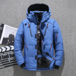 Meeste valge pardi sulejope uus soe kapuutsiga meeste paks mantel meeste vabaaja kvaliteetne jakk Thermal talveparka meestele M 45-55KG sinine