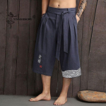 Traditsioonilised p&uuml;ksid Meeste Aasia riided Vannip&uuml;ksid Vabaaja vabad meeste Jaapani stiilis Yukata p&uuml;ksid Linased k&auml;rbitud p&uuml;ksid XXXXL must