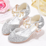 K&otilde;rgekontsaga Tantsukingad Kuldsete Glitterkingad T&uuml;drukutele Kontsaga T&uuml;drukute Printsess Lillet&uuml;druku Kleit Kuldne T&uuml;druk Laste Kinga Pulmadeks 26 Insole 17cm